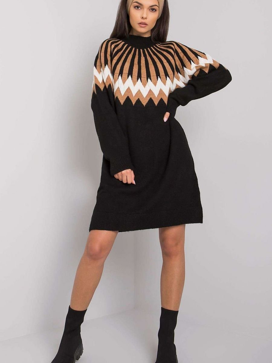 Kleid Sukienka Model LC-SK-0098.37X Black - Rue Paris
