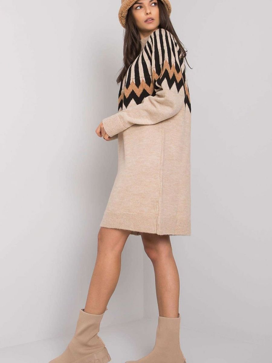 Kleid Sukienka Model LC-SK-0098.37X Beige - Rue Paris