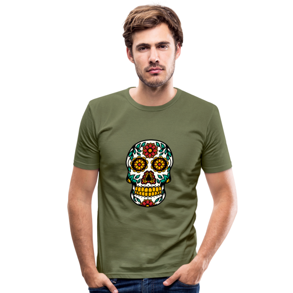 Männer Slim Fit T-Shirt - khaki Grün
